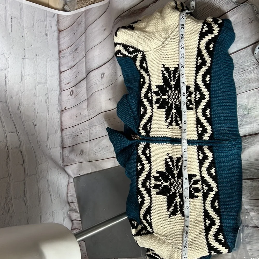 SUNDANCE Nordic wool zip up cardigan